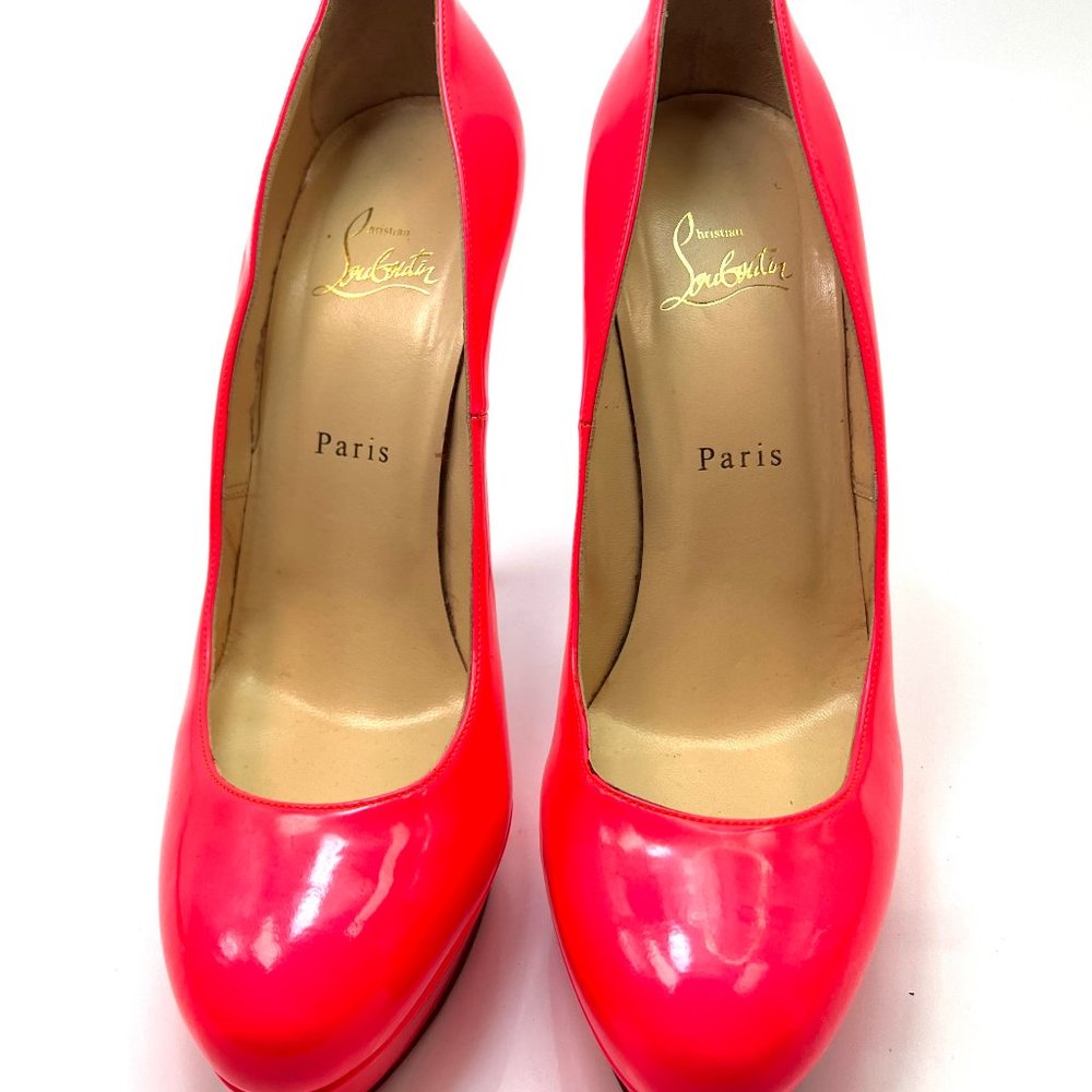 Christian Louboutin Patent Leather Platform Pumps in Bright Pink EURO 40 - Picture 4 of 7